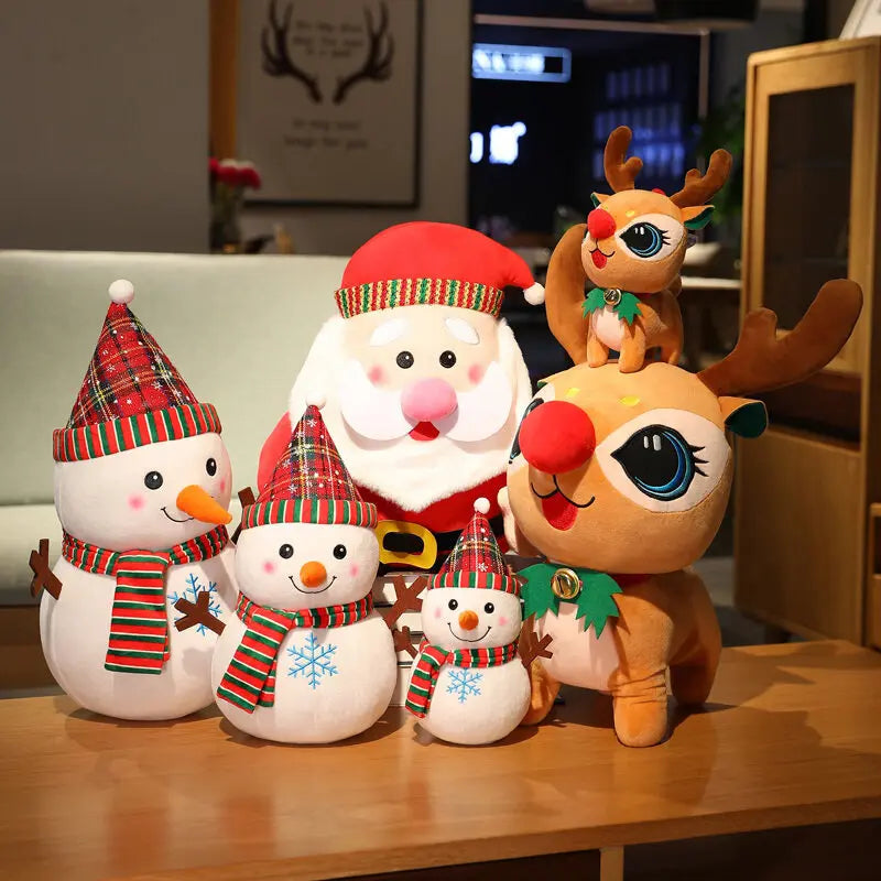Christmas Santa & Elk Plush Toys
