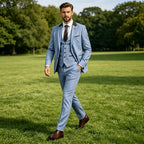Linen Three-Piece Notch-Lapel Suit