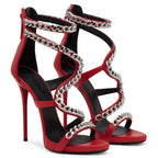 Red Chain Stiletto Heels
