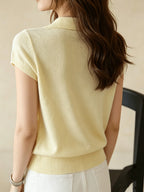 Polo Collar Knit Top