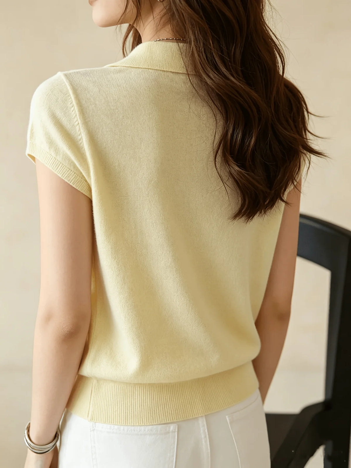 Polo Collar Knit Top