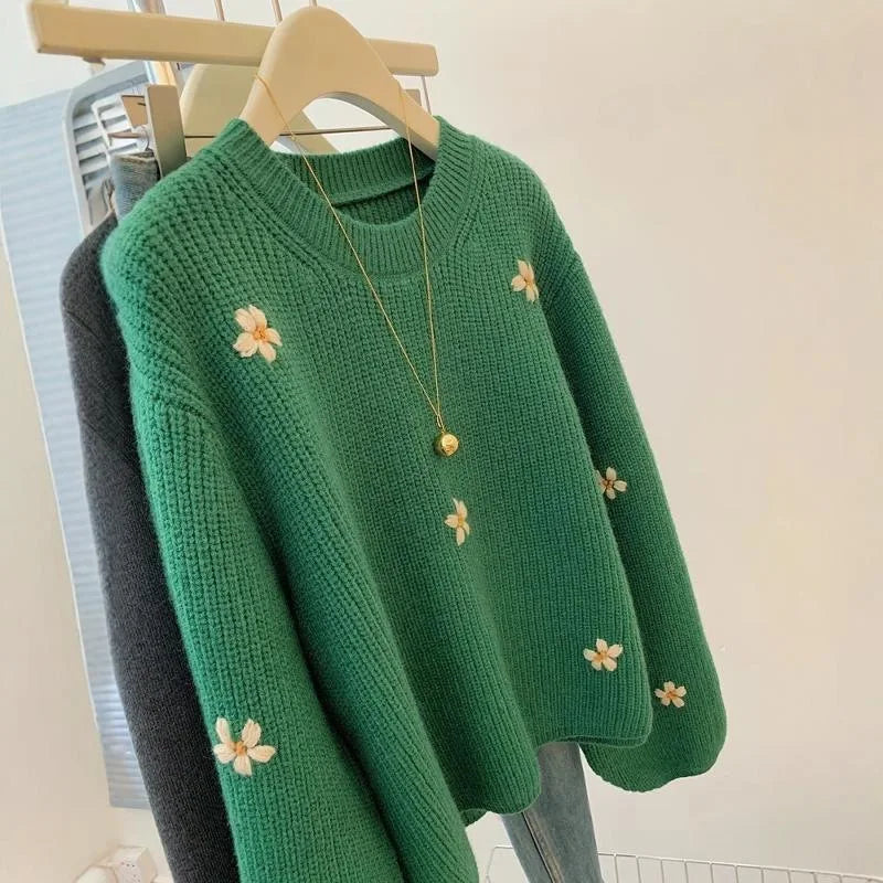 Loose Green Pullover Sweater