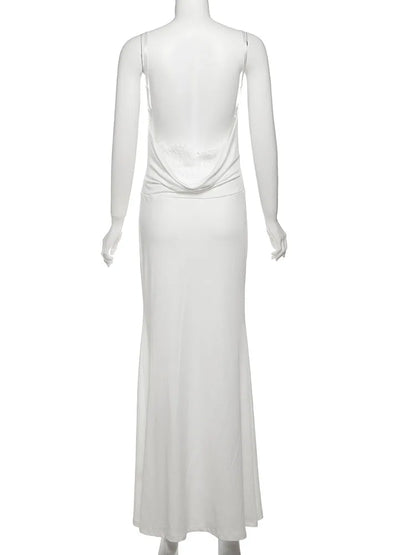 Mesh Patchwork Backless Dress