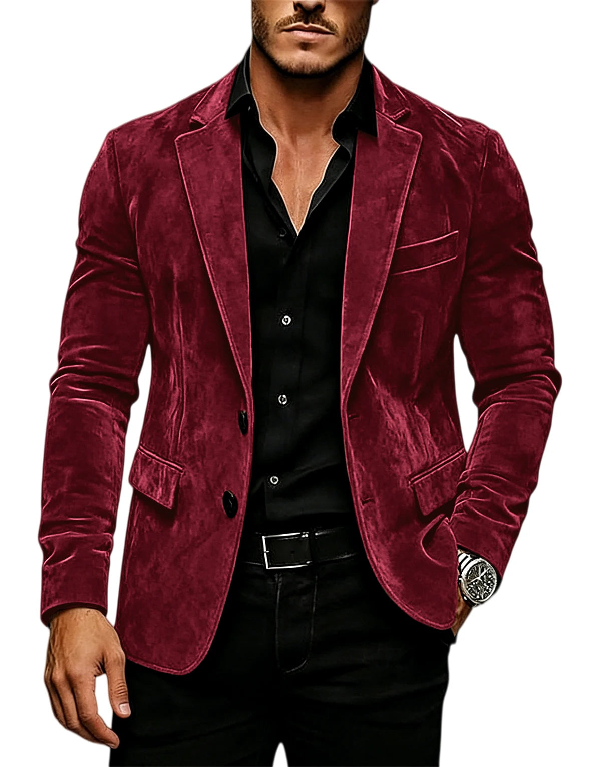 Suede Texture Notch-Lapel Sport Coat