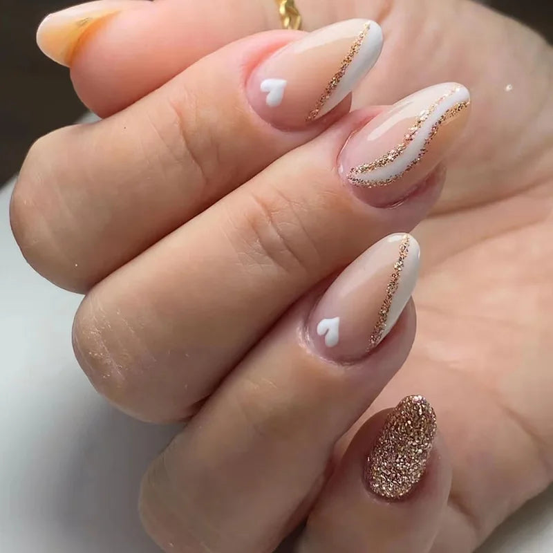 Gradient Wearing Fake Nails Long