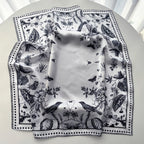 Elegant Floral Print Square Scarf
