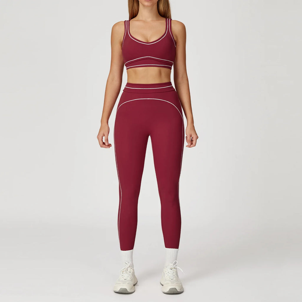Knit Construction Sleeveless True-To-Size Fit Two-Piece Yoga Set