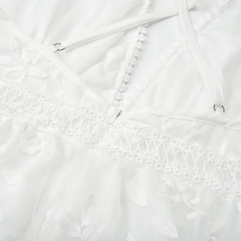 Elegant Embroidery V-Neck Dress