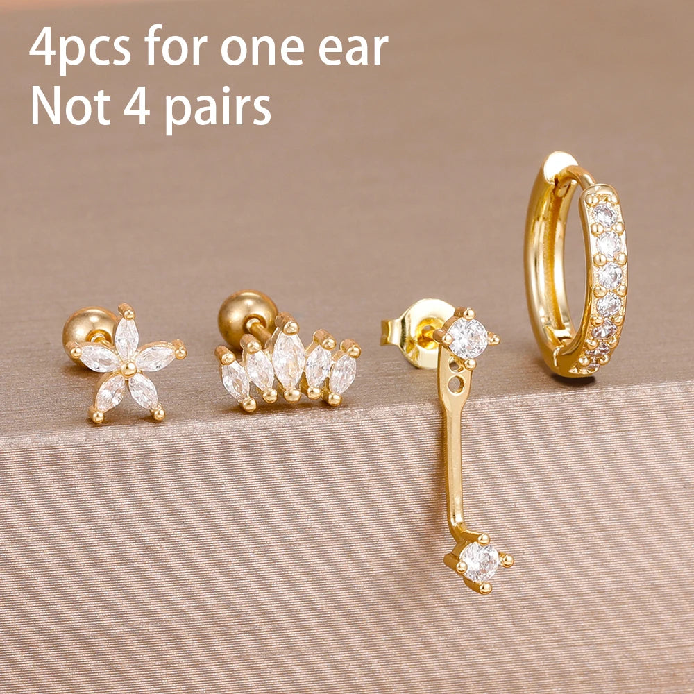 Zircon Water Drop Hoops