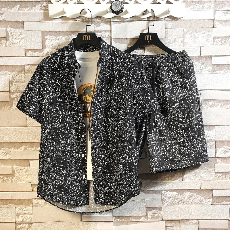 Cotton Floral Shirt Shorts Set