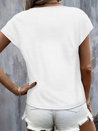 Herringbone Letter Print Short Sleeve T-Shirt