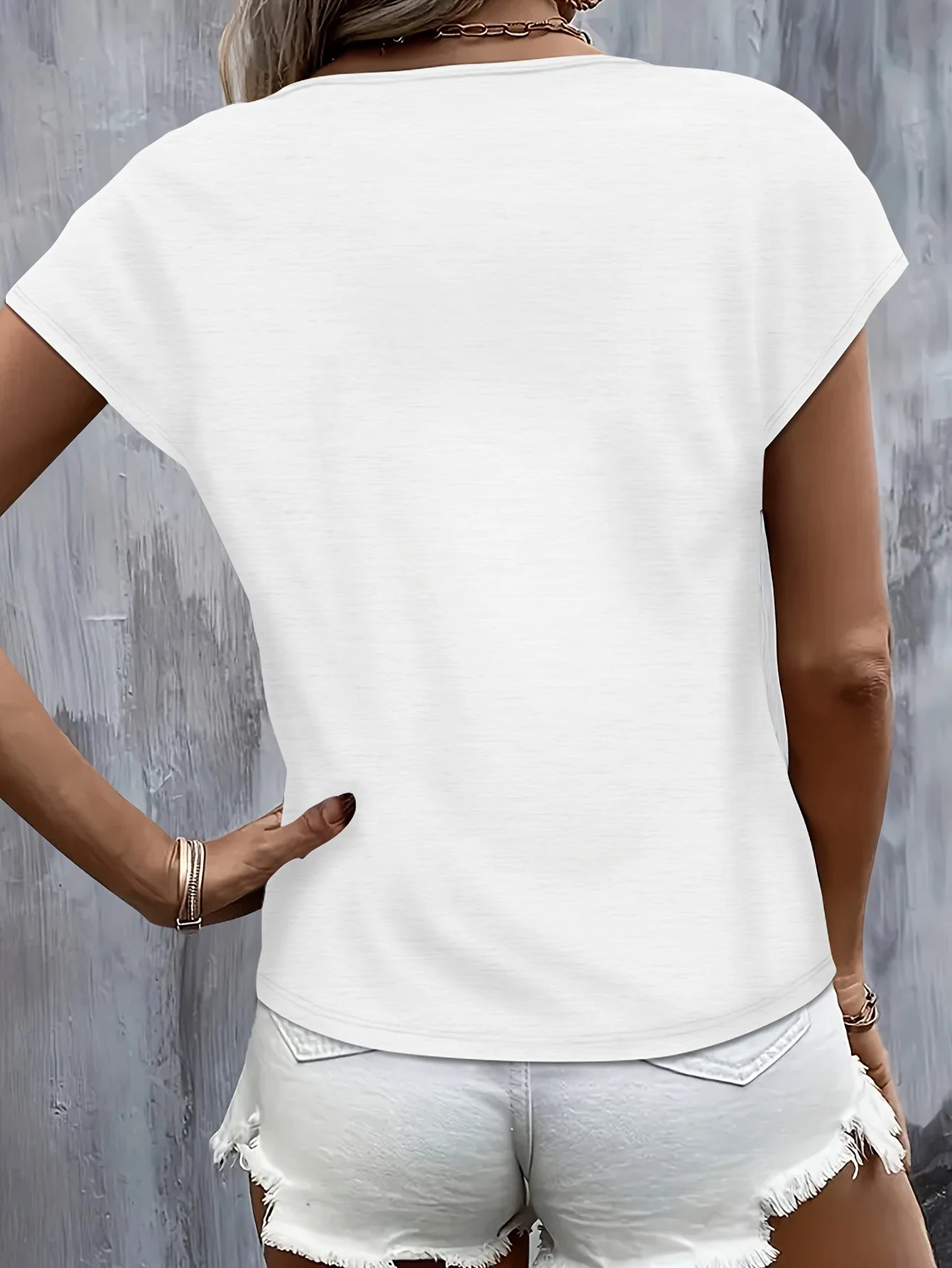 Herringbone Letter Print Short Sleeve T-Shirt
