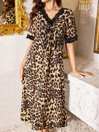 Leopard Print Lace Nightgown