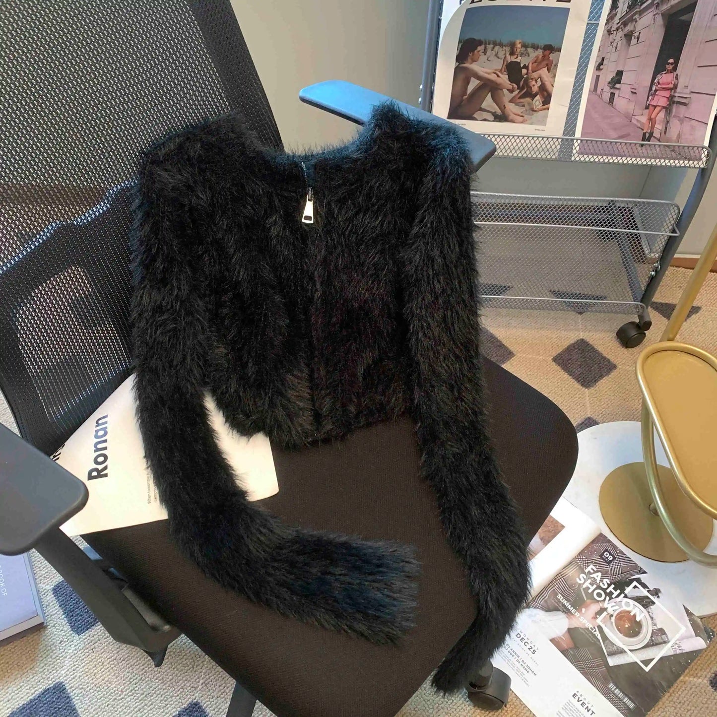 Fuzzy Zip-Up Cardigan