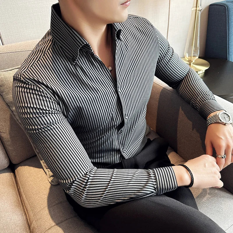Striped Formal Business Shirt