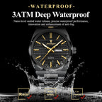 POEDAGAR Silver Steel Quartz Watch