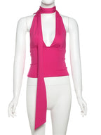 Backless Scarf Tank Top