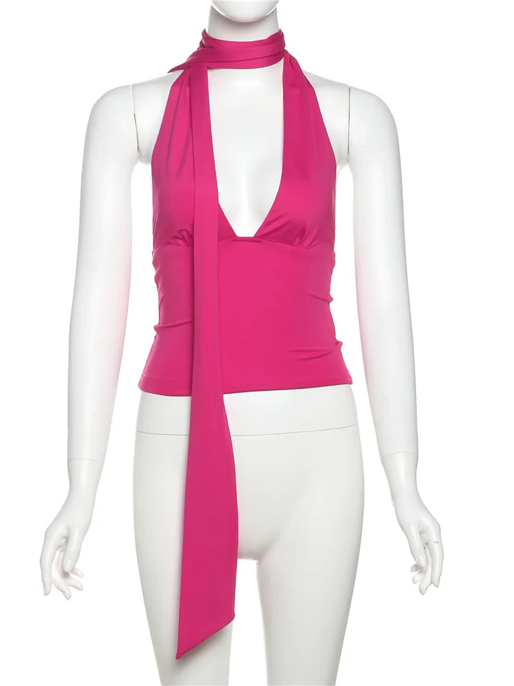 Backless Scarf Tank Top