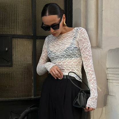 Hollow Lace Streetwear Top