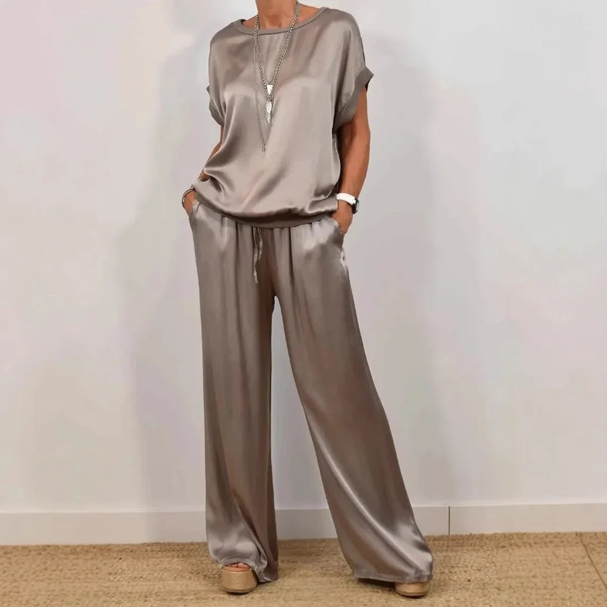 Women’s Satin Two Piece Set