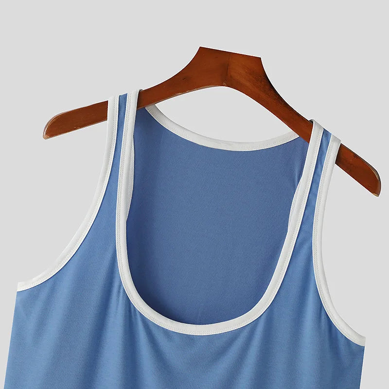 Skinny Patchwork Gym Tank Top