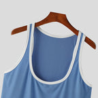 Skinny Patchwork Gym Tank Top