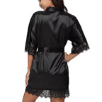 Women's Ice Silk Glossy Robe Nightgown