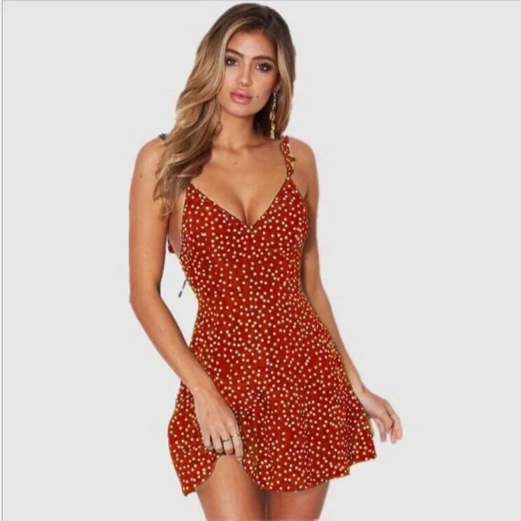 Backless V-Neck Mini Party Dress