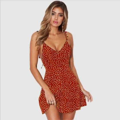Backless V-Neck Mini Party Dress