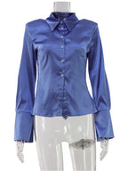 Button-Detail Flare Sleeve Top