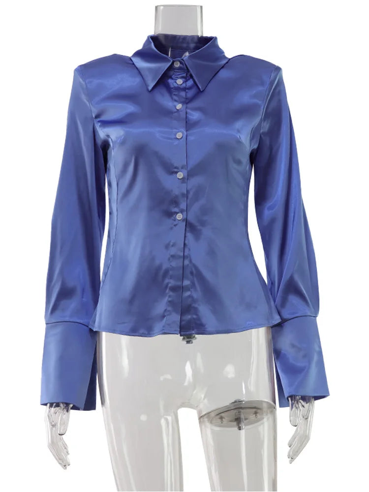 Button-Detail Flare Sleeve Top