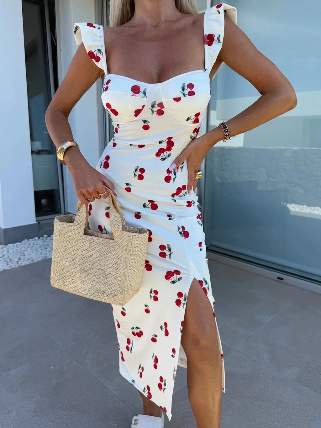 Floral Slit Midi Dress