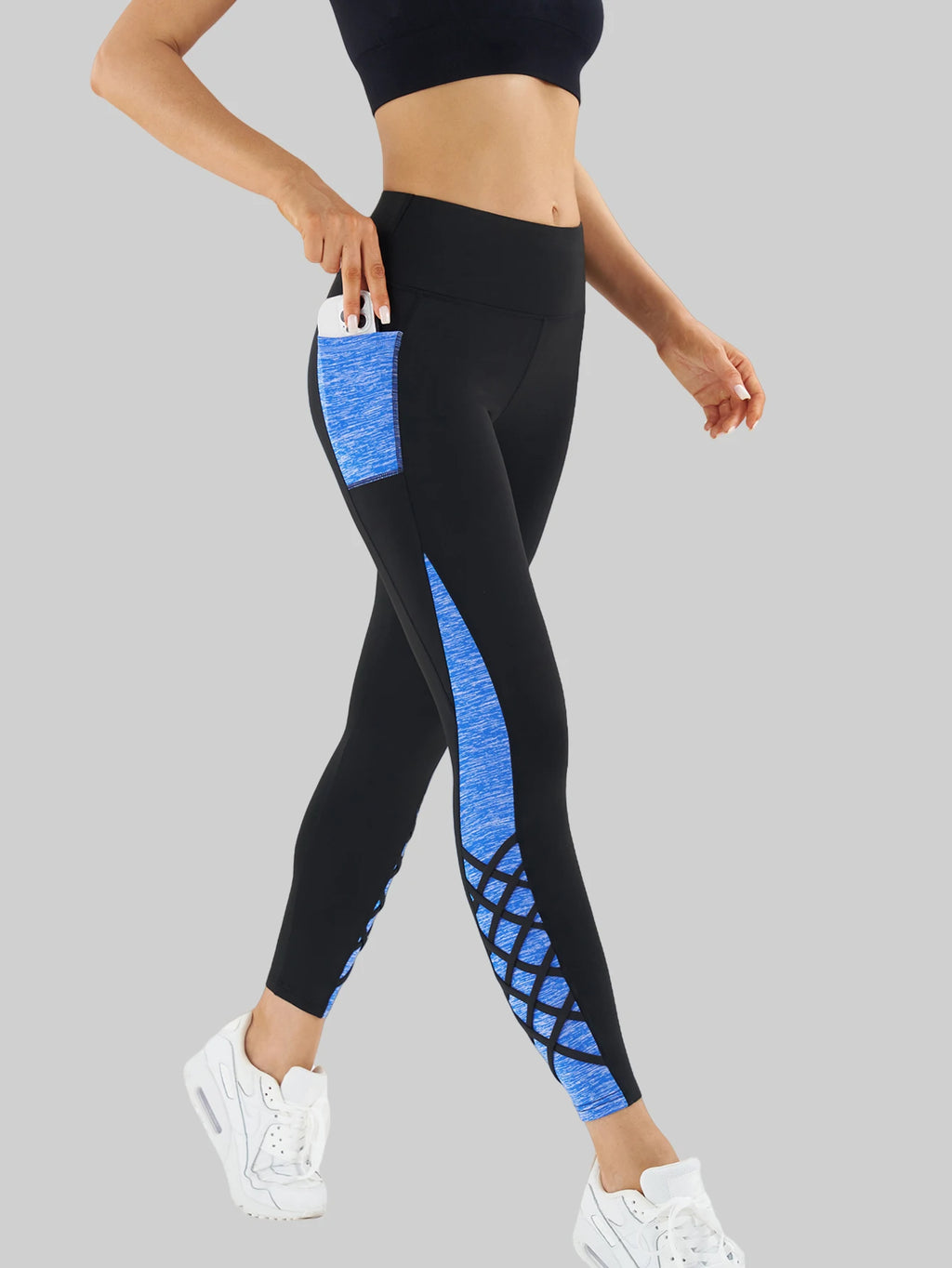 Contrast Geometric Print Yoga Leggings