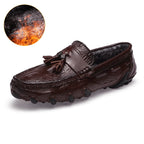 Crocodile Pattern Leather Loafers