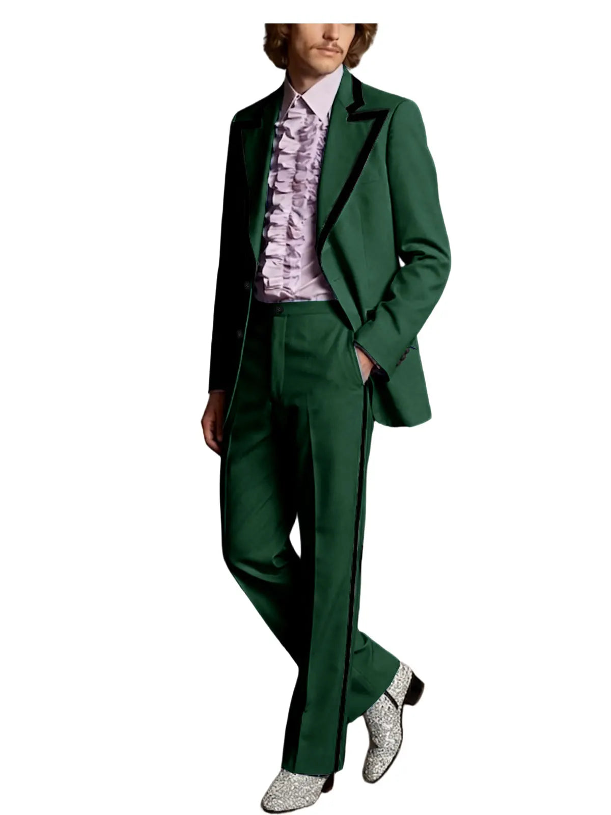 Black Trim Slim Tuxedo Suit Set