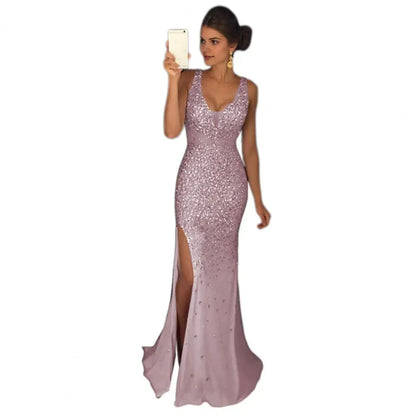 Sequin Mesh Evening Party Dress