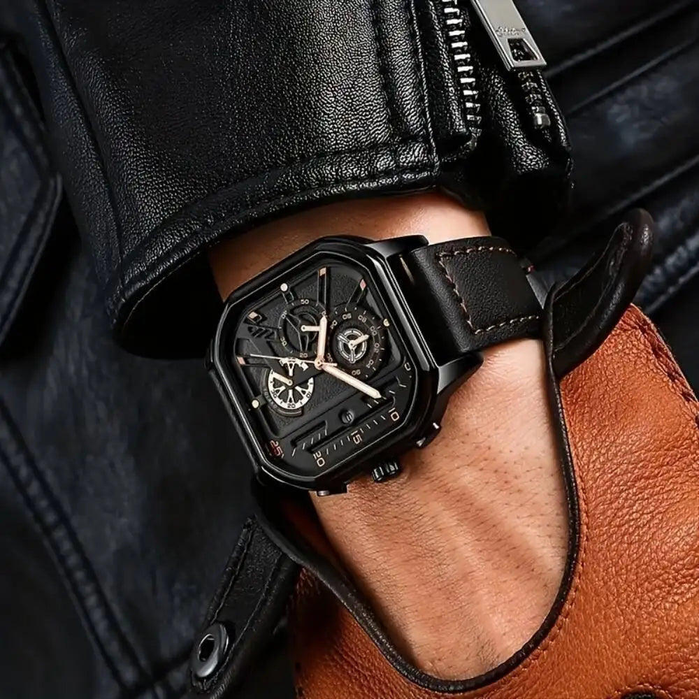 Yolako Square Leather Quartz Watch