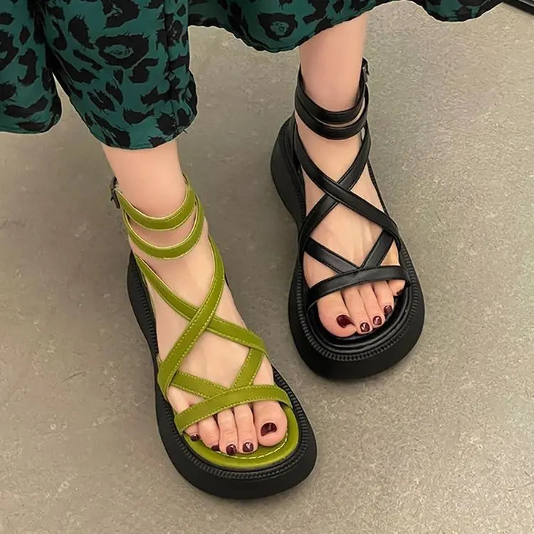 Women Graffiti Ankle Strap Sandals