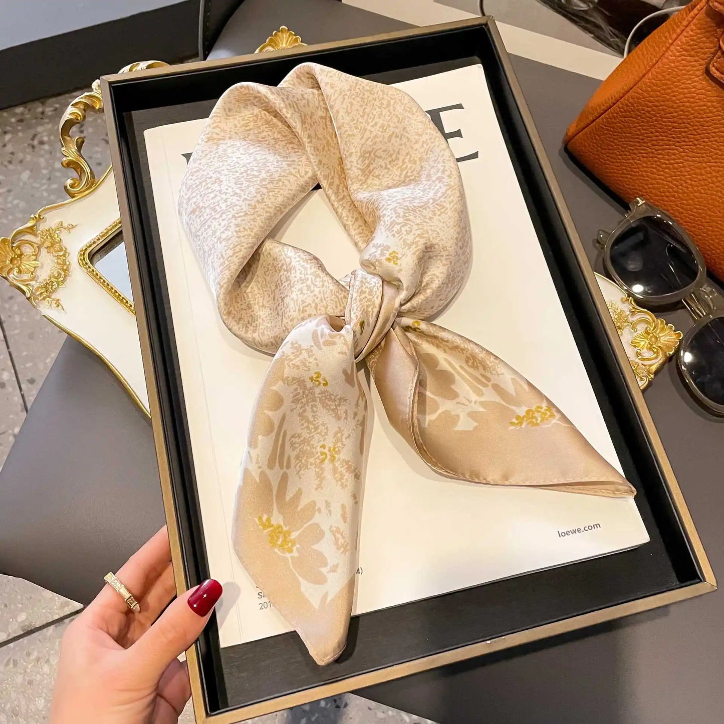 Luxury Silk Plaid Hijab Scarf