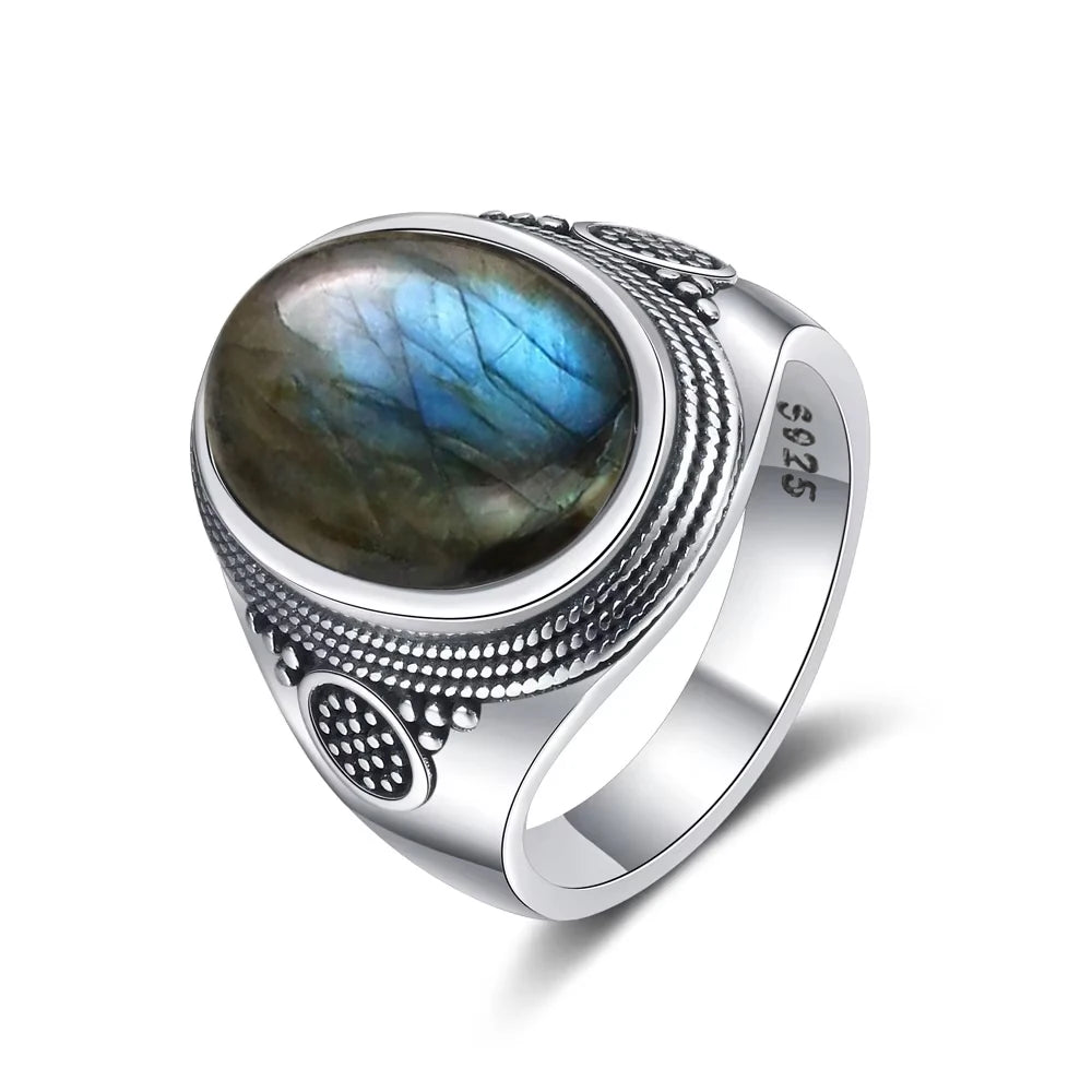Intgem Labradorite Moonstone Ring