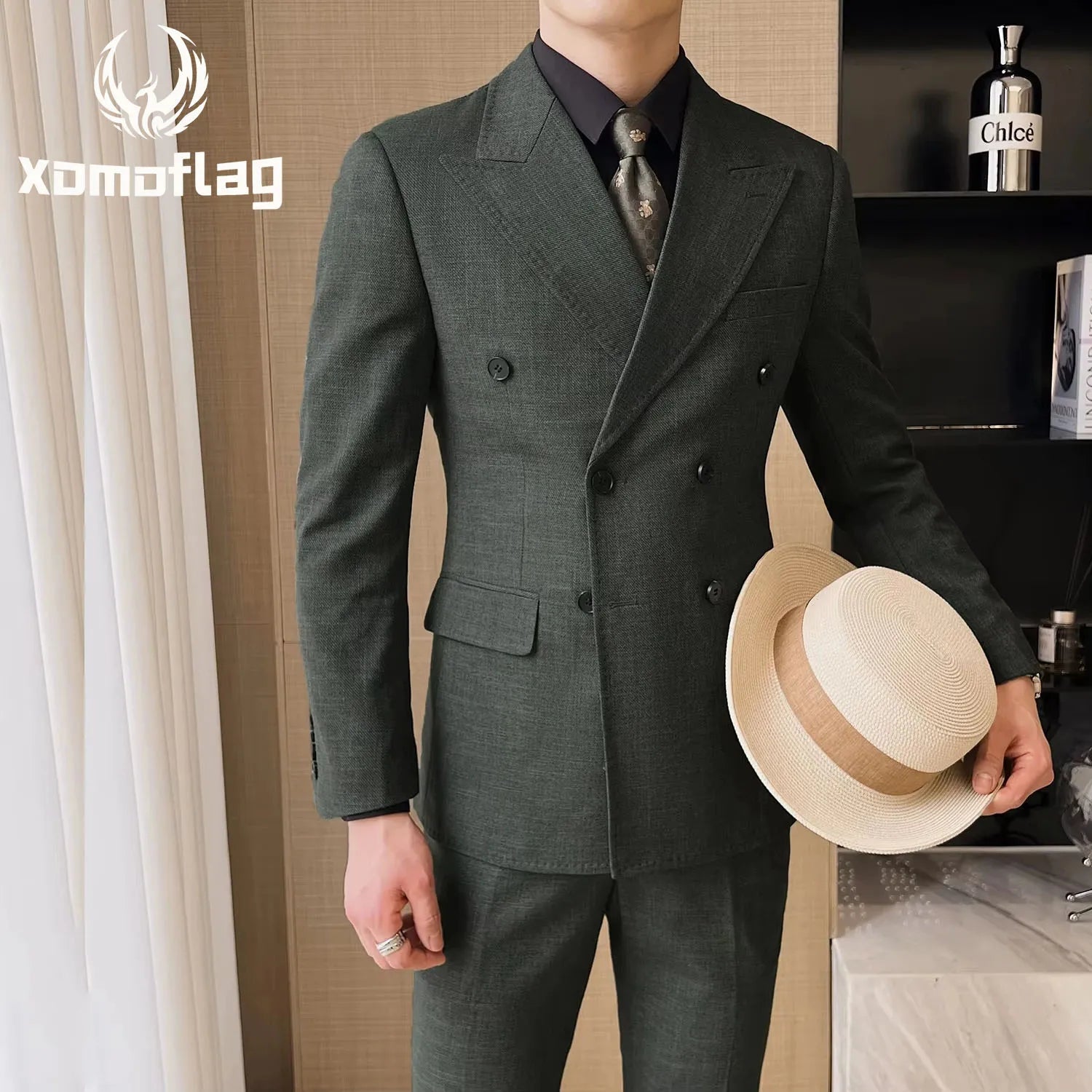 British Linen Slim Groom Suit Set