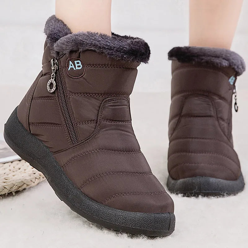 Fur Lined Waterproof Ankle Boots