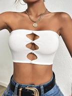 Pearl Detail Strapless Tube Top