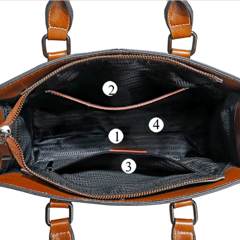 Genuine Leather Box Tote