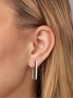 Geometric Zircon Hoop Earrings