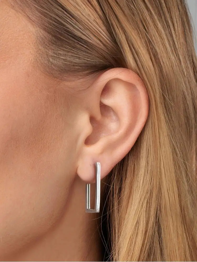 Geometric Zircon Hoop Earrings