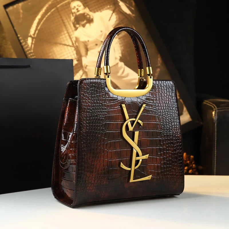 Crocodile Print Shoulder Bag