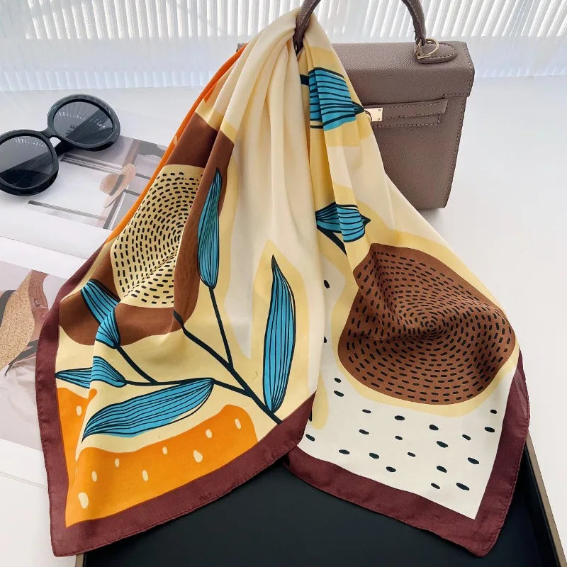 Polka Dot Square Silk Scarf
