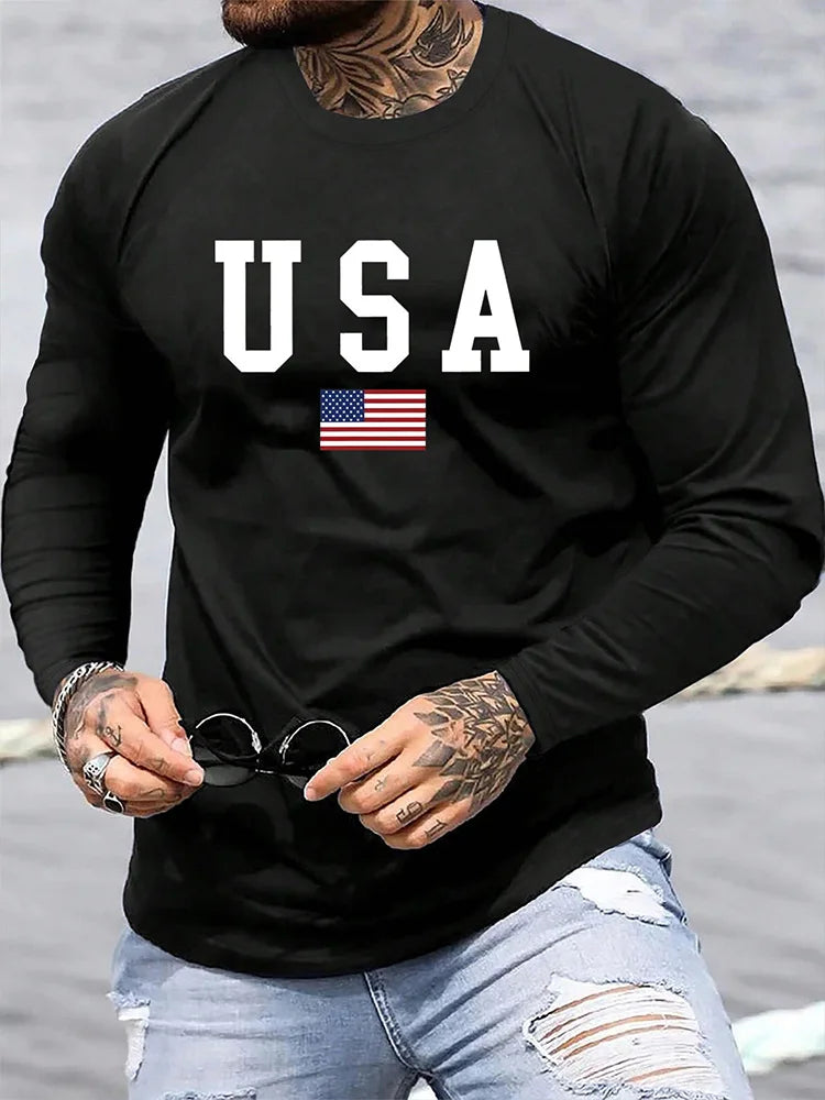 3D Print Casual Long Sleeve Tee