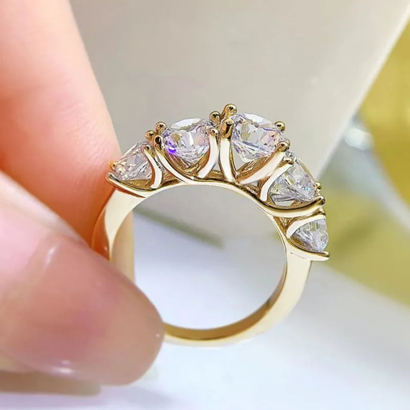 5-Stone Moissanite Wedding Ring